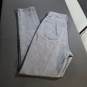 Anchor Blue Vintage High Waisted Button Fly Faded Black Tapered Mom Jeans 7/8 M*